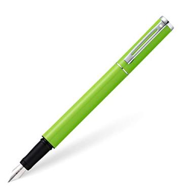 Imagem de Sheaffer Caneta-tinteiro Pop verde limão brilhante com acabamento cromado e ponta média