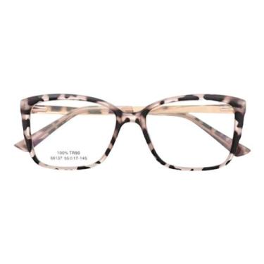 Imagem de Armação Óculos Grau Feminino Quadrada May Animal Print - Palas Eyewear