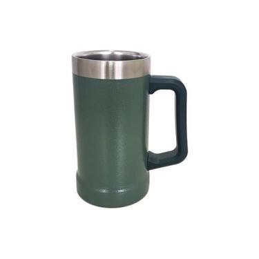 Imagem de Caneca Térmica Chopp Cerveja Inox Copo Térmico 700Ml Verde - Giganteel