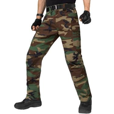 Imagem de FREE SOLDIER Calça cargo tática masculina resistente à água com vários bolsos (camuflagem 34W30L)