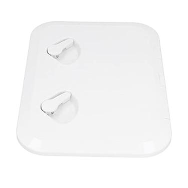 Imagem de Tampa de Inspeção da Escotilha de Acesso Ao Convés, Resistente a UV Com Trava para Barco Marinho 17-1/4x12-3/8in (Branco)