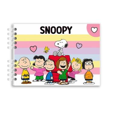 Imagem de Livro Bloco Colorir Snoopy holográfica capa dura 50 Desenhos Coloring 