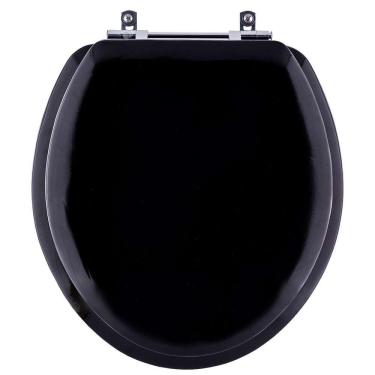 Imagem de Assento Sanitário Almofadado Dalia Preto Para Vaso Fiori