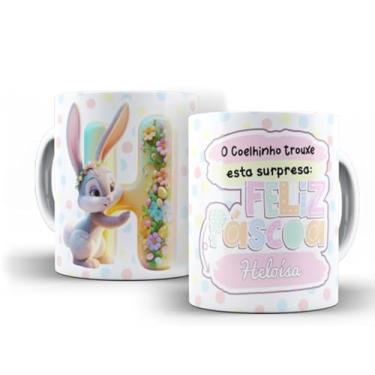 Imagem de Caneca branca Alfabeto páscoa (H)