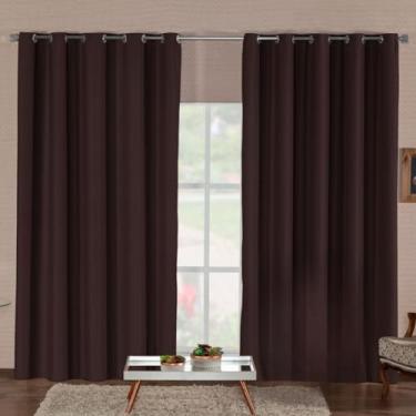 Imagem de Cortina Blackout Premium Corta Luz Total Com Isolamento Térmico E Acústico Tecido Durável Para Qualquer Ambiente(MARROM,2,80M x 2,30M)