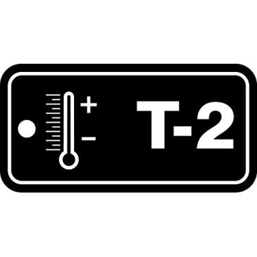 Imagem de Accuform TDF802VPE Etiqueta padrão de fonte de energia "T-2 Thermal" de plástico, 3,5 cm L x 7,6 cm C, branco em preto