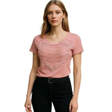 Imagem de Blusa Casual Feminina Manga Curta Barata Social Sku:bv15 - R.S MODAS, 