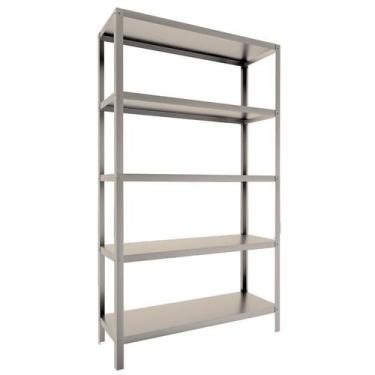 Imagem de Estante Inox 5 Planos Organizadora Moderna Multiuso - Dos Hermanos