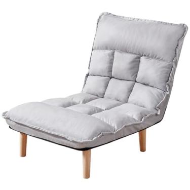 Imagem de espreguiçadeira, cadeira de destaque para quarto com encosto ajustável, cadeira estofada sem braços com assento acolchoado de tecido, cadeira interna para adultos, cadeira preguiçosa, cadeira de