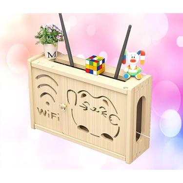 Imagem de Prateleira de parede WiFi prateleira de parede suporte de router montado para caixa de cabo prateleira de armazenamento de router Wifii, B-36 x 24 cm