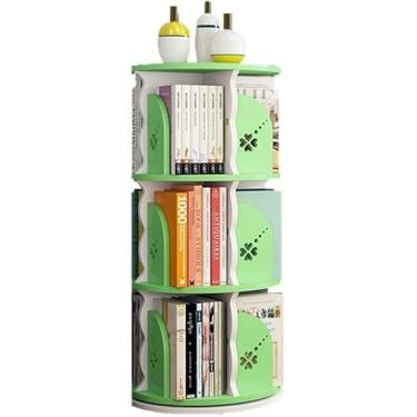 Imagem de AKALNNB Estante giratória criativa, rotação de 360°, estante de livros de desmontagem simples, estante de canto de estudante para escritório, sala de estar, rosa, 50