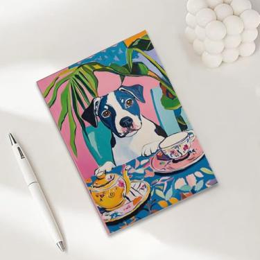 Imagem de Cadernos vibrantes com padrão de pintura a óleo para cães, caderno de composição A5, caderno pautado na faculdade, agenda de viagem forrada para escrever anotações, presentes para amantes de cães 4