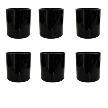 Imagem de Kit 6 Copos de Vidro Whisky Preto 230 ml