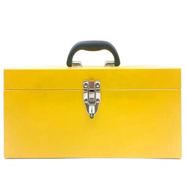 Imagem de Caixa organizadora de ferramentas grande de 40,6 cm, caixa de ferramentas de metal portátil com trava, caixa de equipamentos de pesca, caixa organizadora de metal para armazenamento de ferramentas de