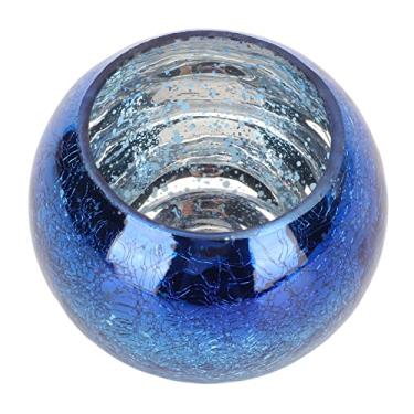 Imagem de Aqur2020 Suporte para Luz de chá de Vidro Com Acabamento Galvanizado, Padrão Decorativo de Rachadura de Gelo Votiva para Decoração de Mesa de Casa, Peça Central de Suporte de Vela para (Gradiente