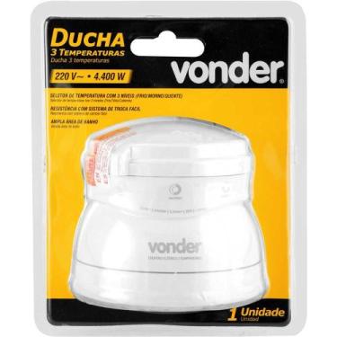 Imagem de Ducha com 3 Temperaturas e Chuveirinho 4.400 W Branca Vonder -, 220V