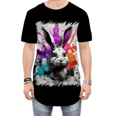 Imagem de Camiseta Longline Páscoa Coelhinho Artístico Design 9 - Kasubeck Store
