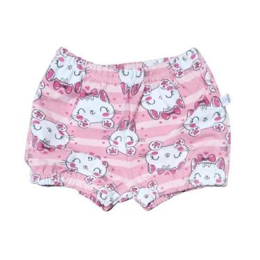 Imagem de Shorts Bebê Gatinha Rosa - Bebê Brasileiro, G