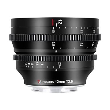 Imagem de 7artisans Lente de cinema grande angular APS-C de 12 mm T2.9 de grande abertura, compatível com câmera Sony E-Mount, cinema de baixa distorção de foco fixo manual para A7 Series FX3 A7S3 A7M3 A7R3