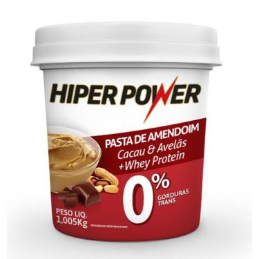 Imagem de Pasta De Amendoim Integral Cacau E Avelãs Com Whey Protein Hiper Power