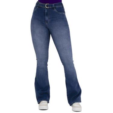Imagem de Calça Jeans Flare Com Cinto Feminina Sol Jeans