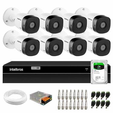 Imagem de Kit 8 Câmeras Intelbras VHD 1230 B Bullet Visão Noturna 30m Proteção IP67 + DVR Intelbras MHDX 1208 8 Canais + HD 1TB Barracuda