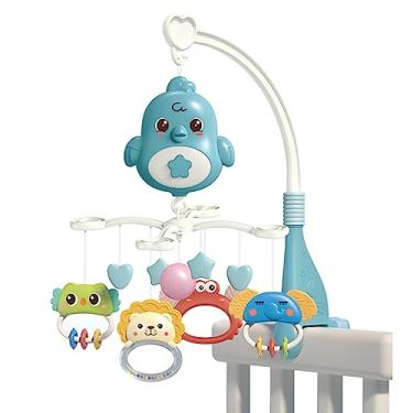 Imagem de HUIOP Móbile fofo para berço com projeção de estrela musical Brinquedos rotativos pendurados Brinquedos para berço de bebê 20 canções de ninar Deação de cama infantil para meninos meninas
