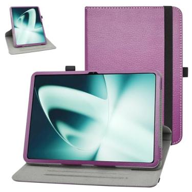 Imagem de Capa giratória para OnePlus Pad 2022, capa rotativa Oppo Pad 2, suporte giratório de 360 graus Bige com capa de padrão fofo para tablets OnePlus Pad/Oppo Pad 2 de 11,6 polegadas, roxa