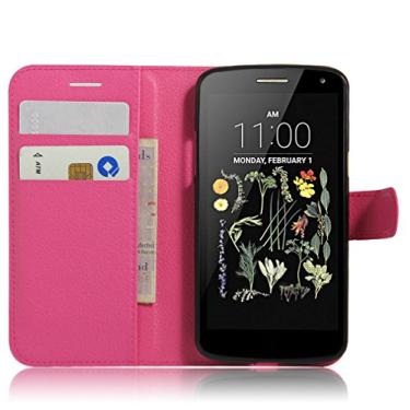 Imagem de Capa para LG K5, capa carteira flip de couro PU premium com compartimento para cartão, suporte e fecho magnético [capa interna de TPU à prova de choque] Compatível com LG K5
