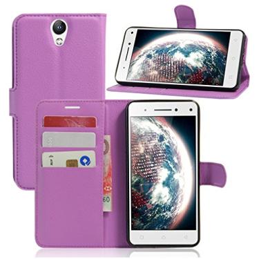 Imagem de Capa carteira Lenovo VIBE S1 Lite, capa carteira flip de couro PU premium com compartimento para cartão, suporte e fecho magnético [capa interior à prova de choque de TPU] Compatível com Lenovo VIBE