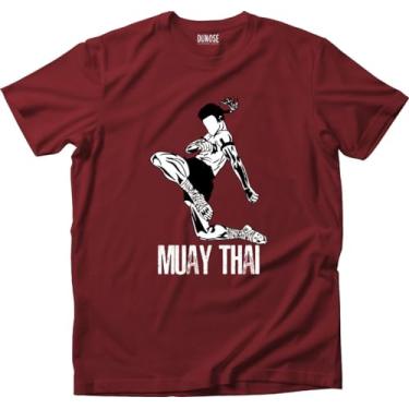 Imagem de Camiseta Algodão Masculina lutador Tamanho:M;Cor:Vinho