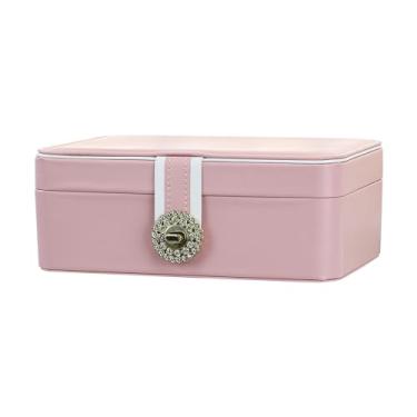 Imagem de Caixa de joias, linda caixa de joias feminina, caixa organizadora de suporte de joias de qualidade perfeita, caixa de vários compartimentos, moda doméstica, fácil de transportar, caixa de presente sim