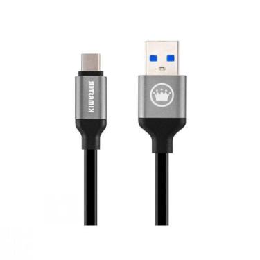 Imagem de Cabo USB Tipo C Turbo Fast Charge Reforçado Kimaster CB701 Preto