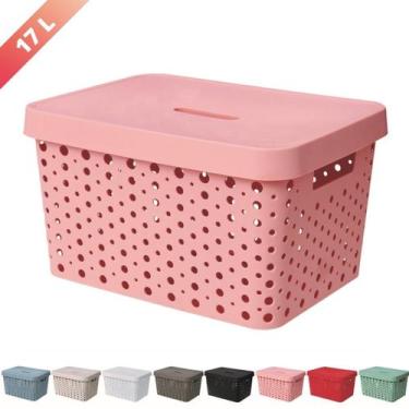 Imagem de Caixa Organizadora Trama Rattan 17L Usual Utilid. - Usual Utilidades, 