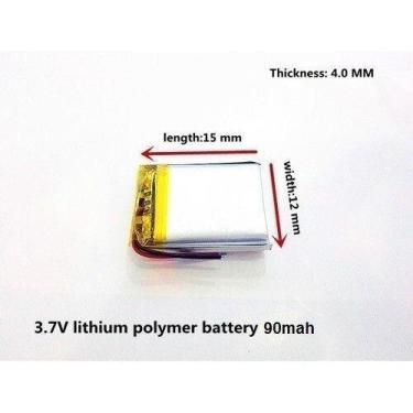 Imagem de (1unidade)bateria 3,7v 90mah 4mm X 12mm X 15mm  401215 - bgb