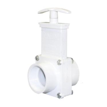 Imagem de Valterra Válvula de porta de PVC 6109, branca, 3,8 cm FPT x Slip