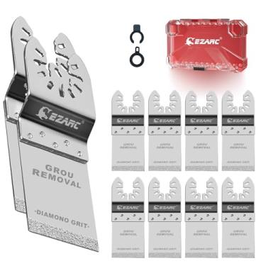 Imagem de EZARC Lâmina oscilante de diamante, lâminas de serra oscilantes de corte nivelado para remoção de argamassa, argamassa de limpeza, pacote com 10