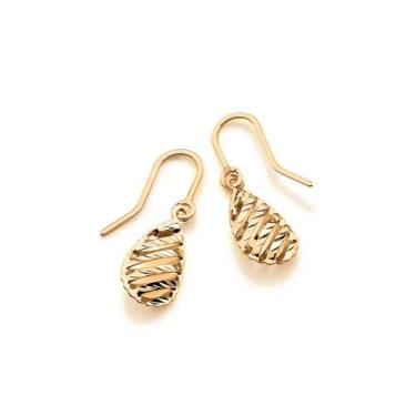 Imagem de Brincos rommanel banhado ouro 18k feminino gota gancho pendurada 52396