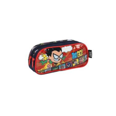 Imagem de Estojo Escolar  Duplo 2 Zipers Jovens Titãs Teen Go Original - Luxcel,