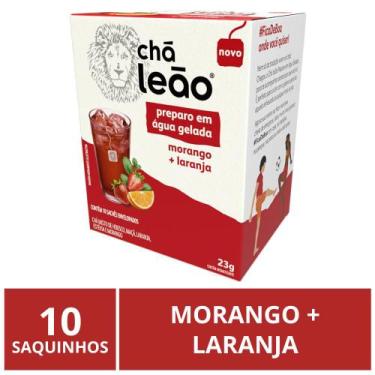 Imagem de Chá Leão Gelado, Morango e Laranja, 10 saquinhos