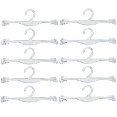 Imagem de Kit 10 Cabides para Lingerie com Encaixe para Alças Lojas Transparente