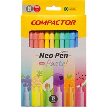 Imagem de Caneta Hidrográfica Neo Pen Gigante 12 Cores Pastel - Caixa com 5 Blis