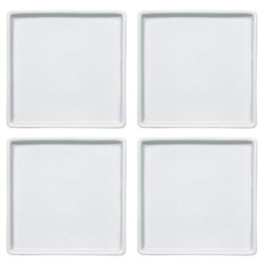 Imagem de Jogo 4 Pratos Quadrados Rasos em Porcelana 16x16cm Americana Germer Br