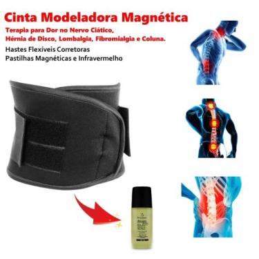 Imagem de Cinta Lombar Coluna Magnético Infravermelho Hastes Reforçadas + Óleo C