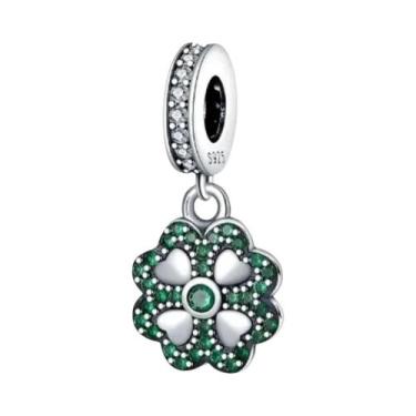 Imagem de Amuletos de Trevo Verde para Pulseira de Prata Esterlina 925 - Acessór
