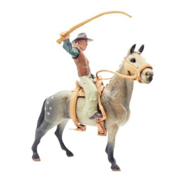Imagem de Almencla Modelo de cavalo, figura de ação de cavalo com sela, coleção decorativa de pvc, ornamento, conjunto de estátua de vida selvagem para idades de 3 a 8, Style B
