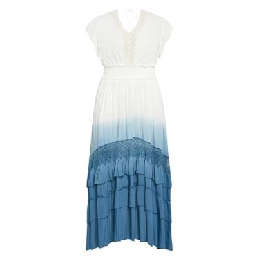 Imagem de City Chic Women's Apparel CITYCHIC Plus Size Maxi Destiny Ombre, Azul, 26 Plus