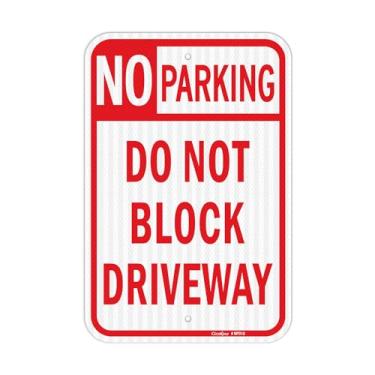 Imagem de GicnKeuz Placa grande de não bloquear, 45 x 30 cm, sem sinais de estacionamento, alumínio refletivo, resistente ao desbotamento/impermeável, uso interno ou externo (pacote com 1)