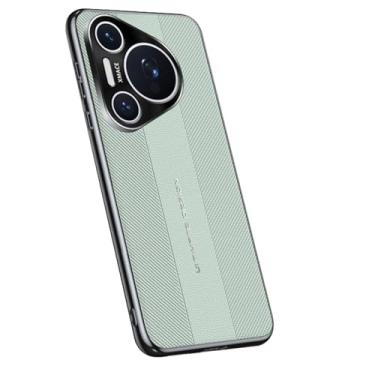 Imagem de LYJSMGZ Capa para Huawei Pura 70 Ultra/70 Pro/70 Pro+/70, capa antiderrapante de couro revestido com proteção para câmera, fina, minimalista, antiqueda, verde, 70 Pro