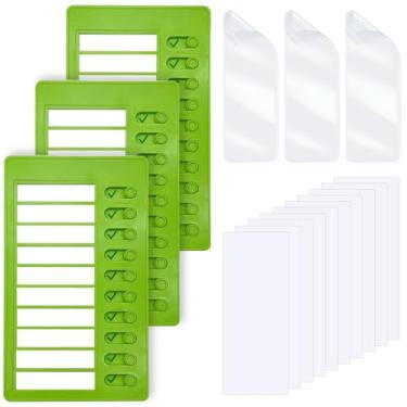 Imagem de 3 quadros de lista de verificação para fazer a lista, quadros de lembretes de plástico, painéis de mensagens destacáveis, quadros de planejamento de agenda com 3 adesivos acrílicos, 10 cartolina